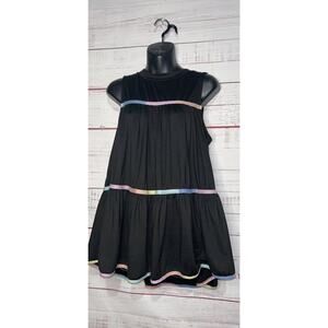 Entro Boutique Black Tiered Tank With Rainbow Details Medium